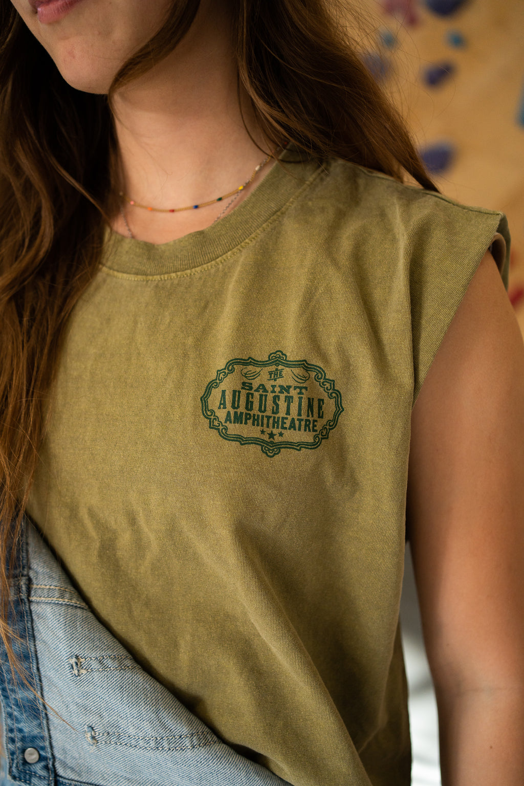 Cropped Muscle Tank - Faded Army