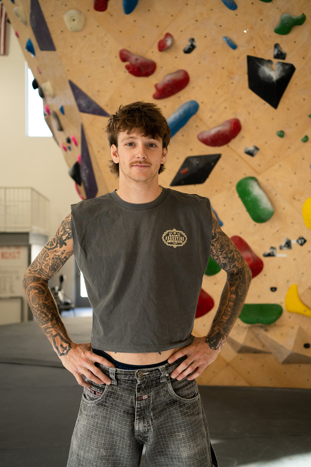 Cropped Muscle Tank - Faded Black