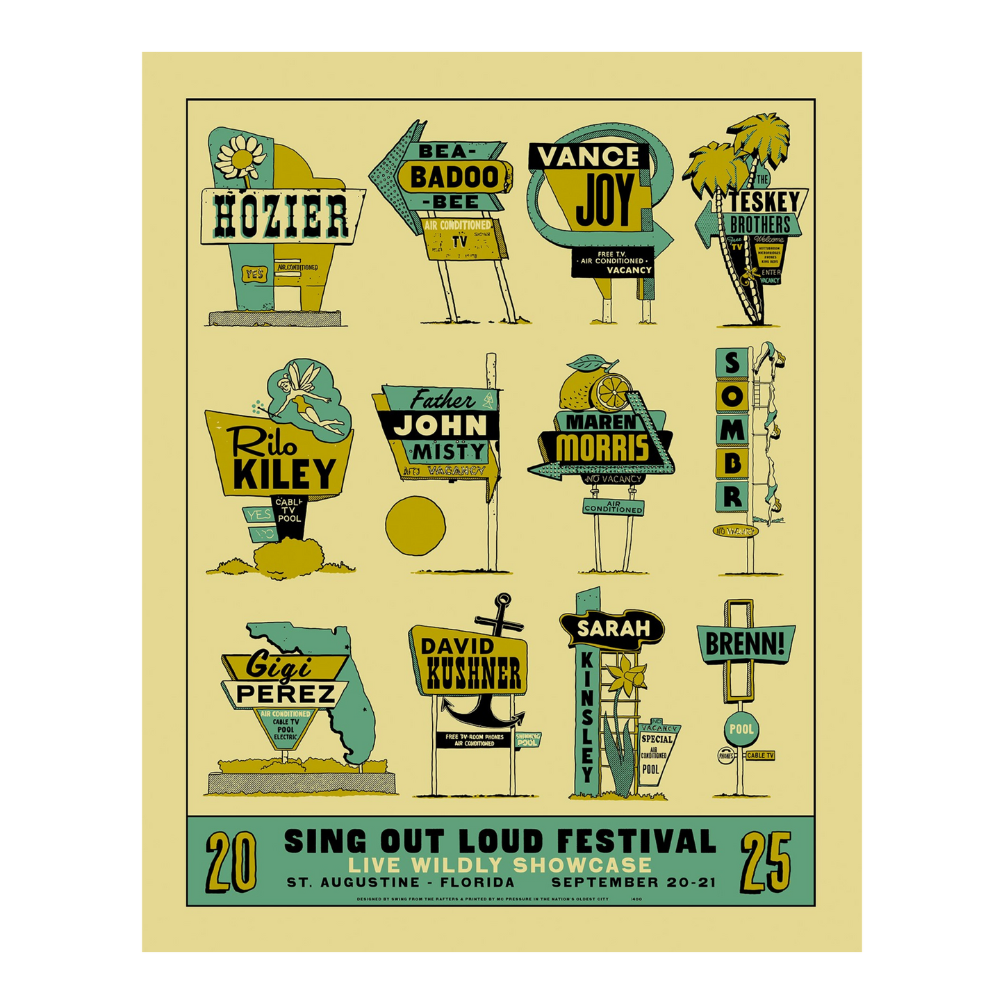 Live Wildly Showcase 2025 Letter Press Poster  - LIMITED STOCK!