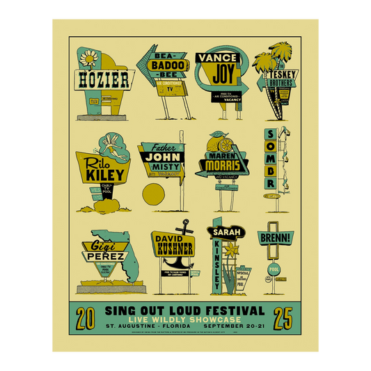 Live Wildly Showcase 2025 Letter Press Poster  - LIMITED STOCK!