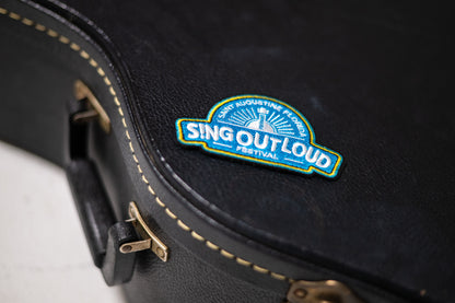 Sing Out Loud Iron-On Patch - Sky Blue/White