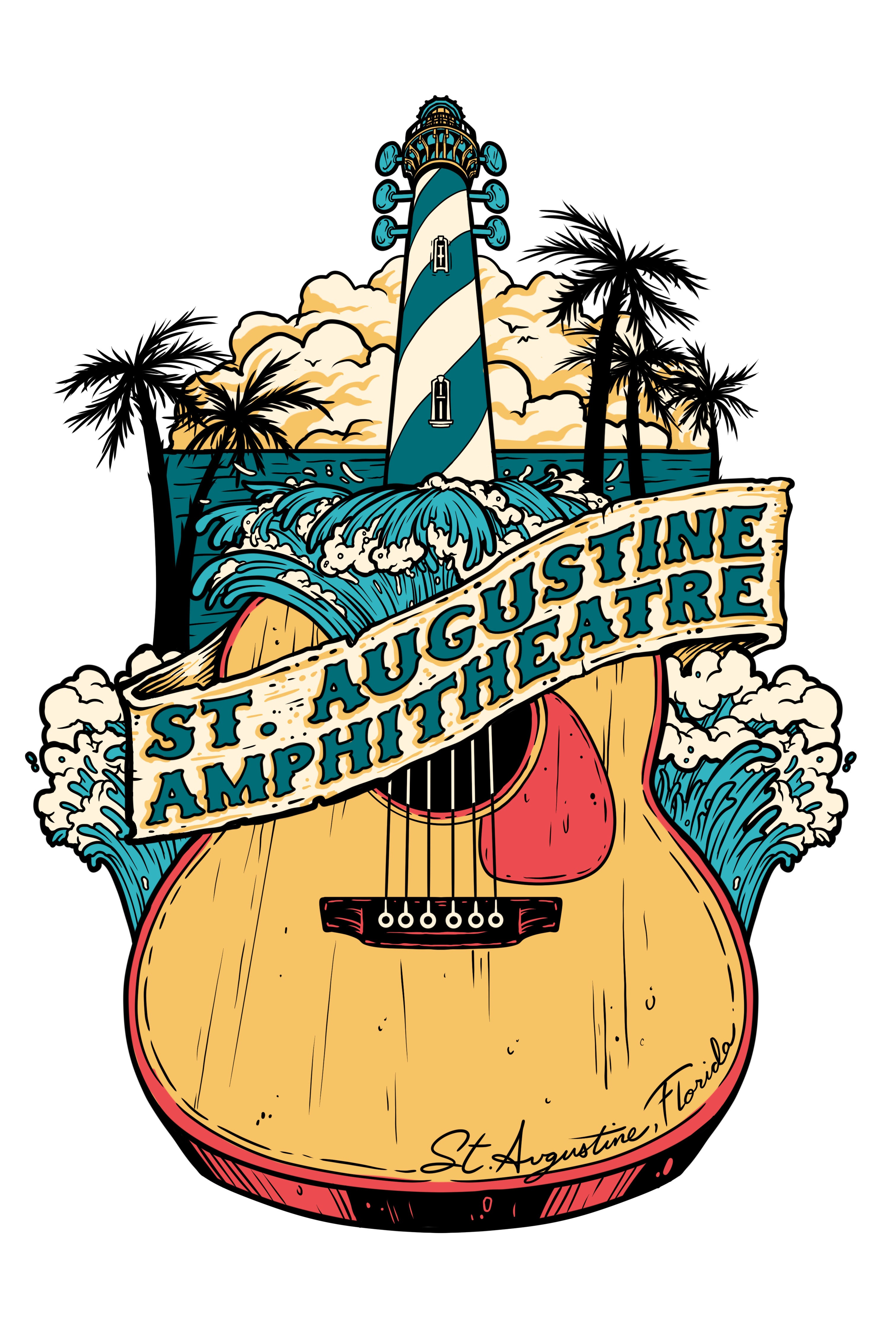 Lighthouse Guitar Lapel Pin